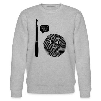 Crocheteur - Laissez-moi juste finir ce rang - Funny Cr - Sweat bio CHANGER Stanley/Stella Unisexe - gris chiné - Devant - Nik (191cm) & Marisol (170cm)