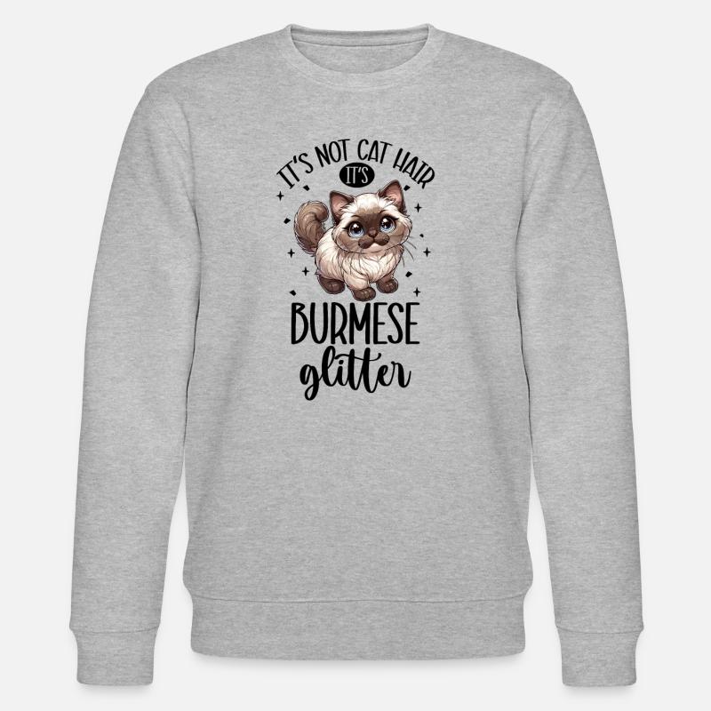 Paillettes Chats - Birmanie - Sweat bio CHANGER Stanley/Stella Unisexe - gris chiné