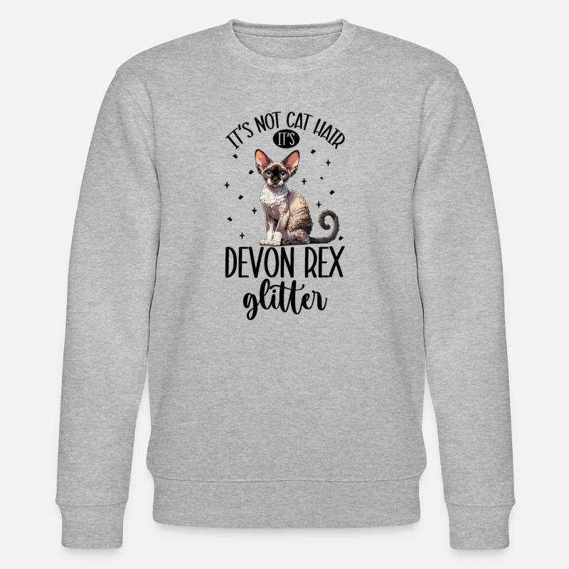 Paillettes Chats - Devon Rex - Sweat bio CHANGER Stanley/Stella Unisexe - gris chiné