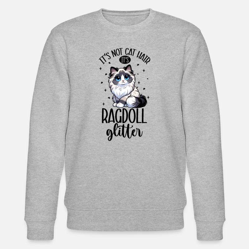 Katzen Glitzer - Ragdoll - Stanley/Stella Unisex Bio-Sweatshirt CHANGER  - Grau meliert