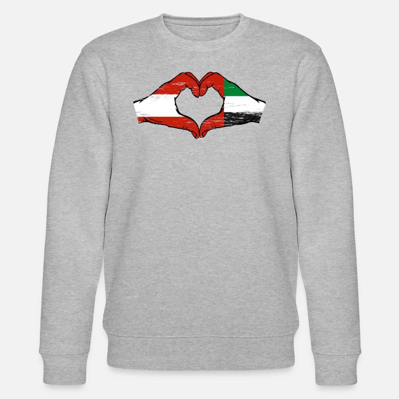 Autriche Émirats arabes unis Drapeau - Sweat bio CHANGER Stanley/Stella Unisexe - gris chiné