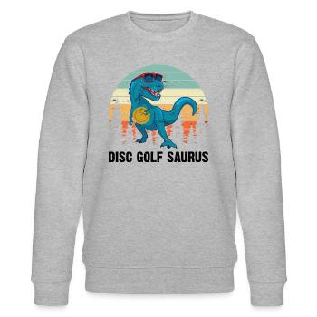 Disc golfeur Saurus - Disc Golf Dinosaure - Sweat bio CHANGER Stanley/Stella Unisexe - gris chiné - Devant - Nik (191cm) & Marisol (170cm)