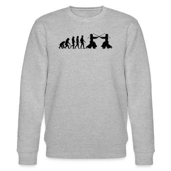 Kendo Evolution Kendo Fighter - Stanley/Stella Unisex Bio-Sweatshirt CHANGER  - Grau meliert - Vorne - Nik (191cm) & Marisol (170cm)