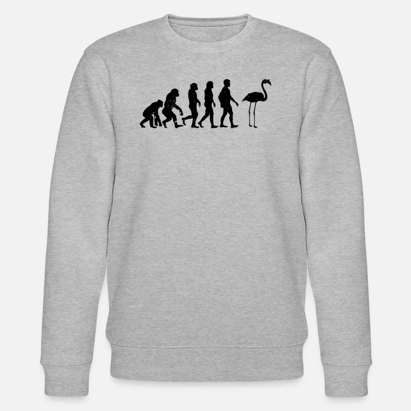 Flamingo Evolution Flamingo - Stanley/Stella Unisex Bio-Sweatshirt CHANGER - Grau meliert