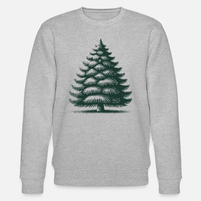 Traditioneller Weihnachtsbaum Illustration - Stanley/Stella Unisex Bio-Sweatshirt CHANGER  - Grau meliert