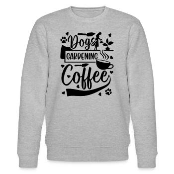 Dogs Gardening Coffee - Hobby Gardener Gardening - Stanley/Stella Unisex Bio-Sweatshirt CHANGER  - Grau meliert - Vorne - Nik (191cm) & Marisol (170cm)