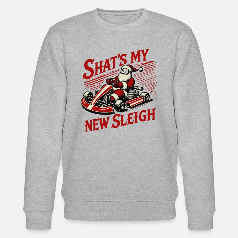 Go-Kart Drôle de Noël - Sweat bio CHANGER Stanley/Stella Unisexe - gris chiné