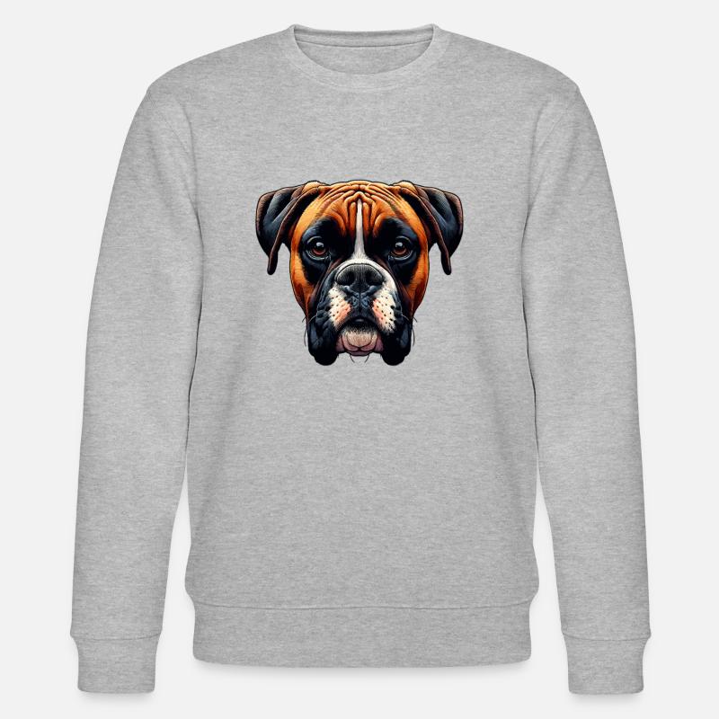 Hundegesicht - Boxer - Stanley/Stella Unisex Bio-Sweatshirt CHANGER  - Grau meliert