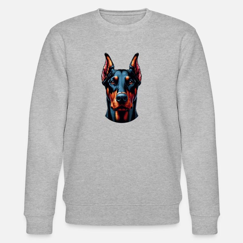 Hundegesicht - Dobermann - Stanley/Stella Unisex Bio-Sweatshirt CHANGER  - Grau meliert