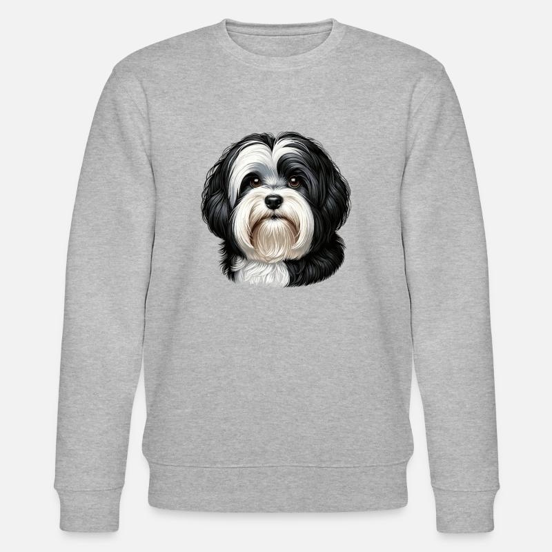 Visage de chien - Bichon havanais - Sweat bio CHANGER Stanley/Stella Unisexe - gris chiné