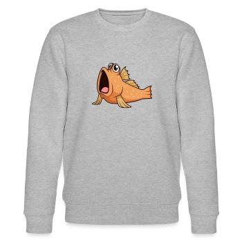 Kawaii Mudskipper - Stanley/Stella CHANGER Unisex Organic Sweatshirt - heather grey - Front - Nik (191cm) & Marisol (170cm)