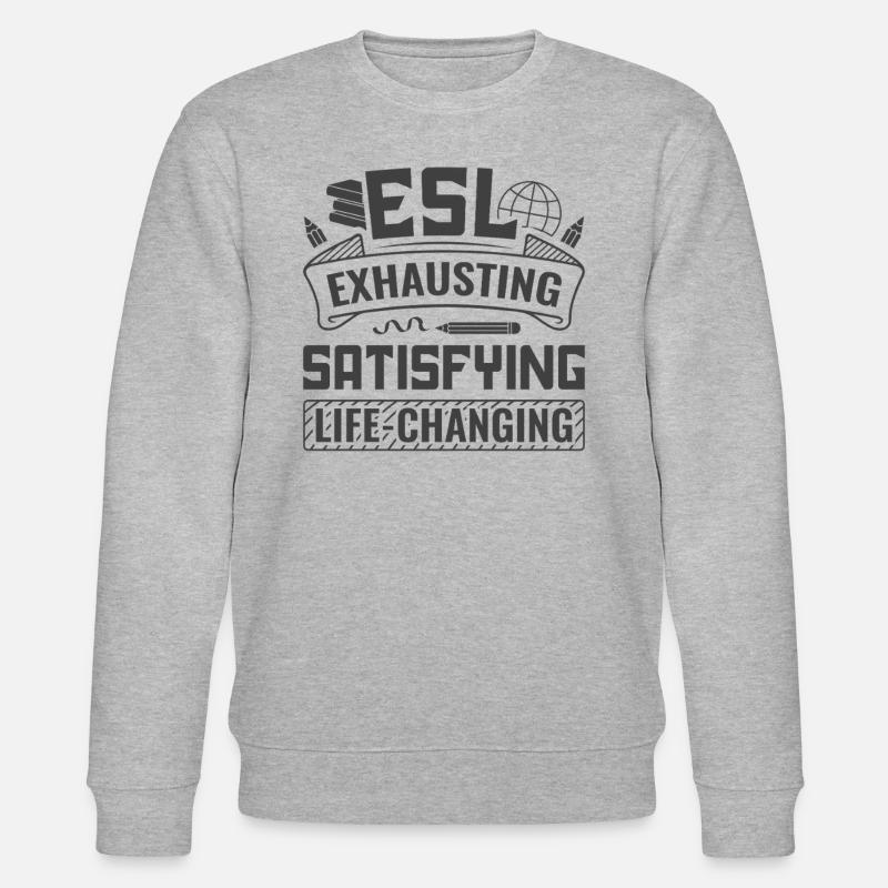ESL-Lehrer ESL Unterricht - Stanley/Stella Unisex Bio-Sweatshirt CHANGER  - Grau meliert