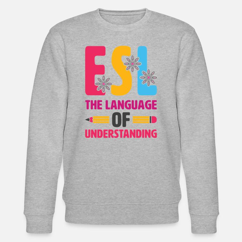 ESL-Lehrer ESL Unterricht - Stanley/Stella Unisex Bio-Sweatshirt CHANGER  - Grau meliert
