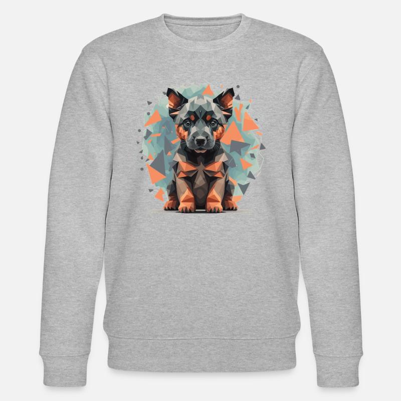 Low-Poly Deutscher Schäferhund - Stanley/Stella Unisex Bio-Sweatshirt CHANGER  - Grau meliert