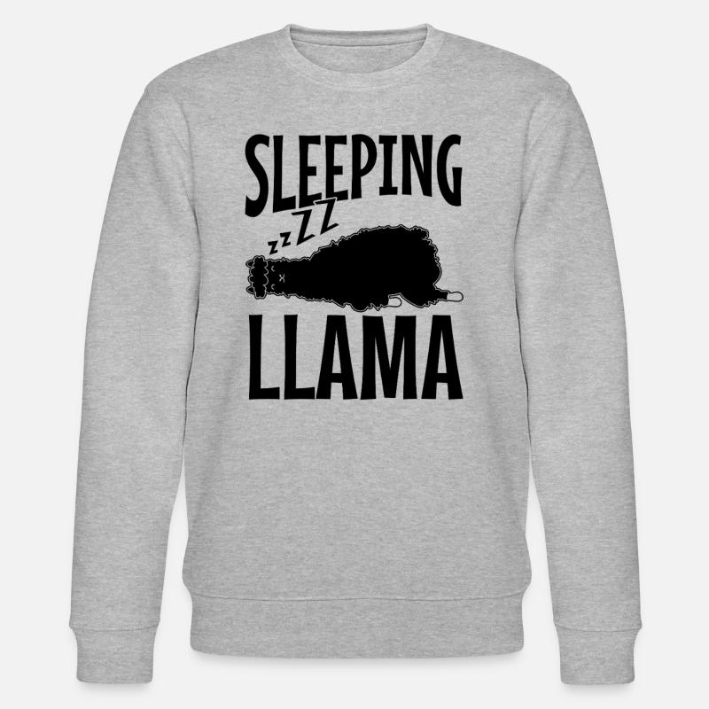 Llama Cute Alpaca Sleeping Llama - Stanley/Stella Unisex Bio-Sweatshirt CHANGER  - Grau meliert