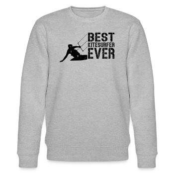 Kiteboarding Kitesurfer Kitesurfing - Best - Stanley/Stella Unisex Bio-Sweatshirt CHANGER  - Grau meliert - Vorne - Nik (191cm) & Marisol (170cm)