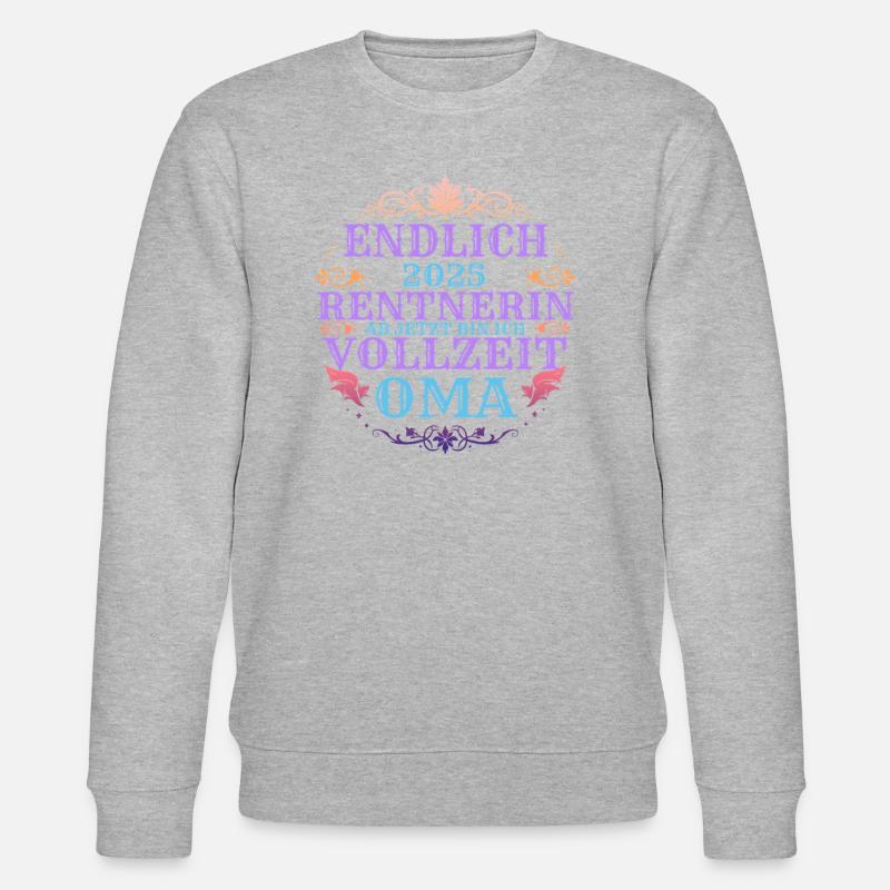 Oma Vollzeit 2025 Geschenkidee - Stanley/Stella Unisex Bio-Sweatshirt CHANGER - Grau meliert