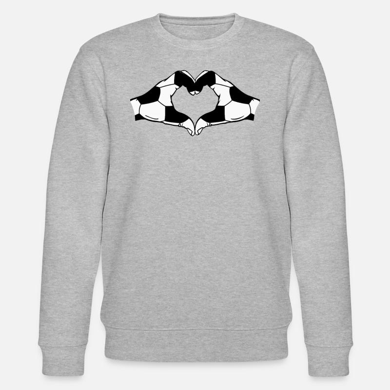Fussball Herz Hände - Stanley/Stella Unisex Bio-Sweatshirt CHANGER - Grau meliert