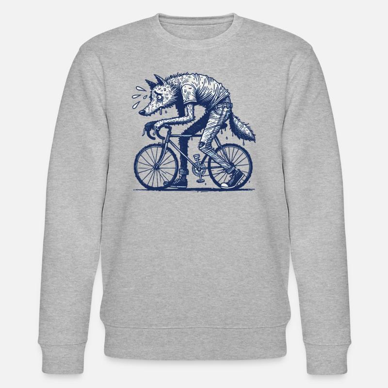 Bicycle Wolf Creative Cycling Design - Stanley/Stella CHANGER Unisex Organic Sweatshirt - heather grey