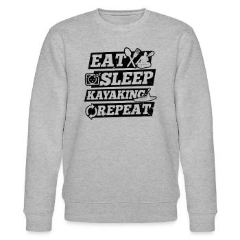 Eat Sleep Kayaking Repeat - Canoeing Kayaking - Stanley/Stella CHANGER Unisex Organic Sweatshirt - heather grey - Front - Nik (191cm) & Marisol (170cm)