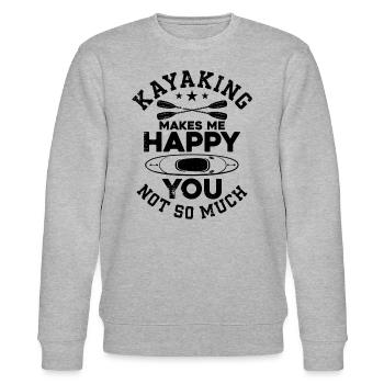 Kayaking makes me happy you not so much - Kayaking - Stanley/Stella Unisex Bio-Sweatshirt CHANGER  - Grau meliert - Vorne - Nik (191cm) & Marisol (170cm)