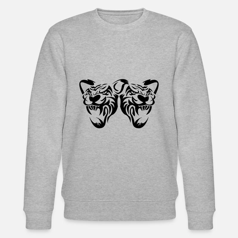 tête de tigre chat panthère - Sweat bio CHANGER Stanley/Stella Unisexe - gris chiné