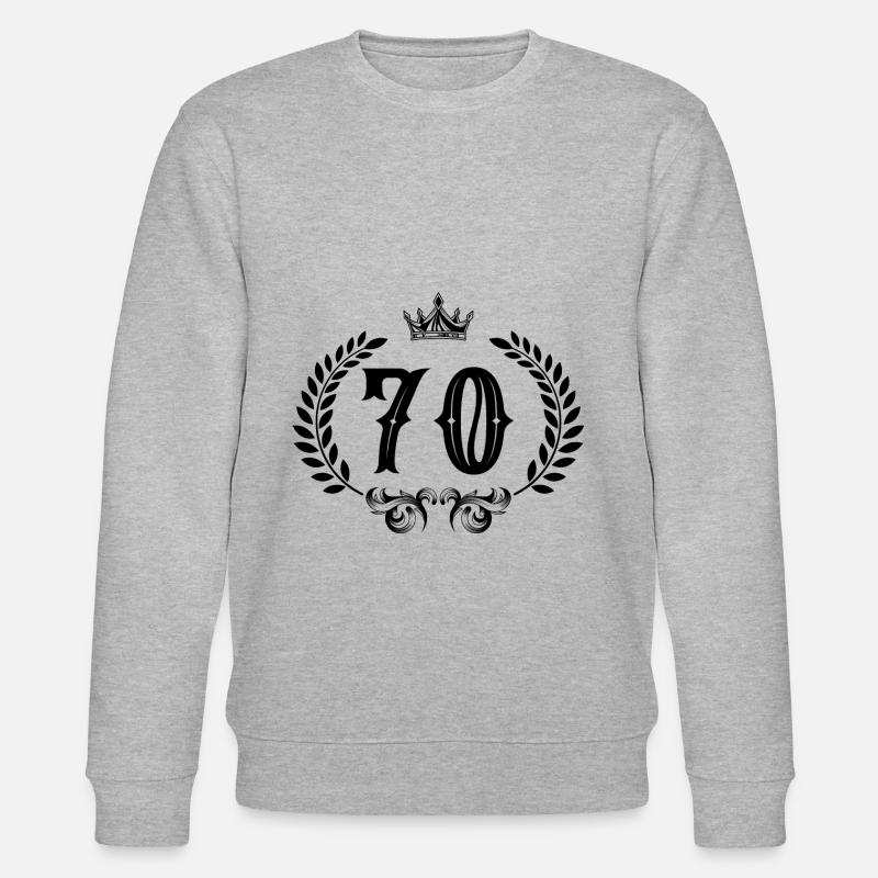 70 Couronne numéro - Sweat bio CHANGER Stanley/Stella Unisexe - gris chiné