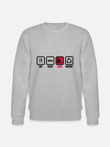 spise søvn rave, dj, dj, electro, clubbing, clubber - Stanley/Stella økologisk unisex-sweatshirt CHANGER  - grå meleret