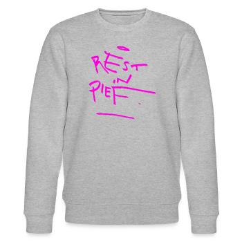 REST IN PIEF (R.I.P.) Arty - Stanley/Stella CHANGER Unisex Organic Sweatshirt - heather grey - Front - Nik (191cm) & Marisol (170cm)