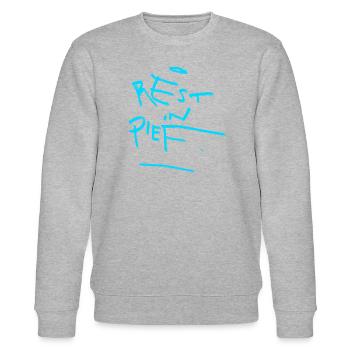 REST IN PIEF (R.I.P.) arty - Stanley/Stella CHANGER Unisex Organic Sweatshirt - heather grey - Front - Nik (191cm) & Marisol (170cm)