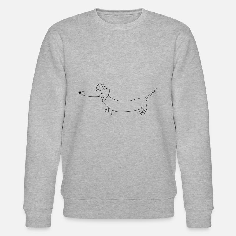 Petit contour de teckel doux - Sweat bio CHANGER Stanley/Stella Unisexe - gris chiné