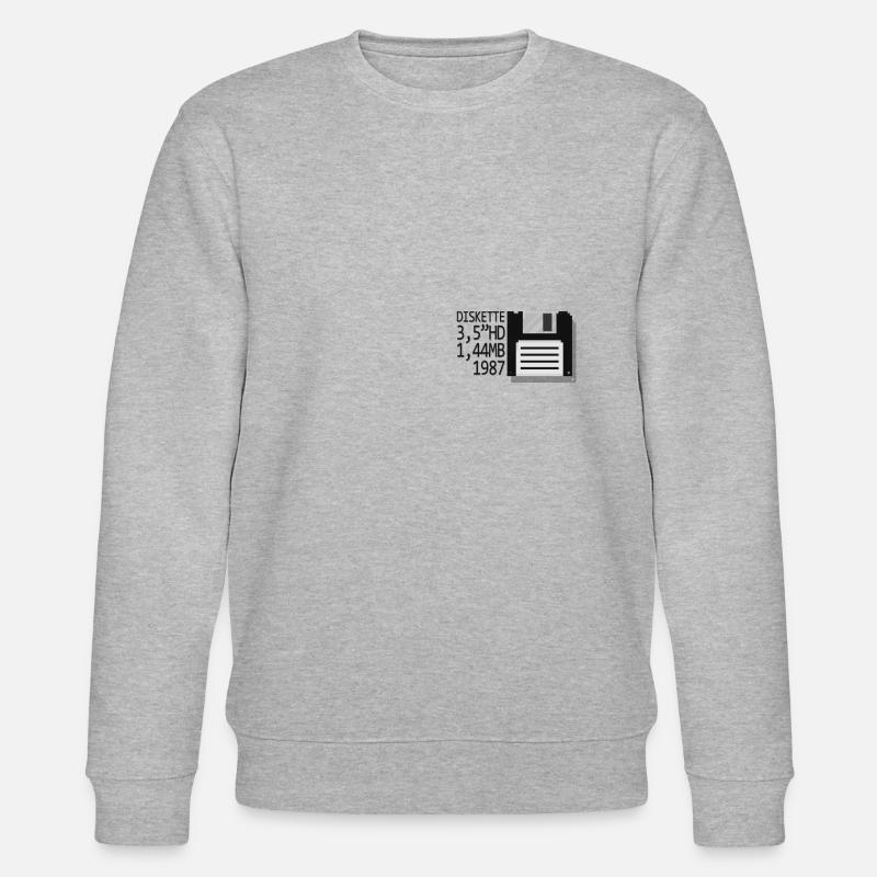 PixelArt - Floppy Disk - Stanley/Stella Unisex Bio-Sweatshirt CHANGER  - Grau meliert