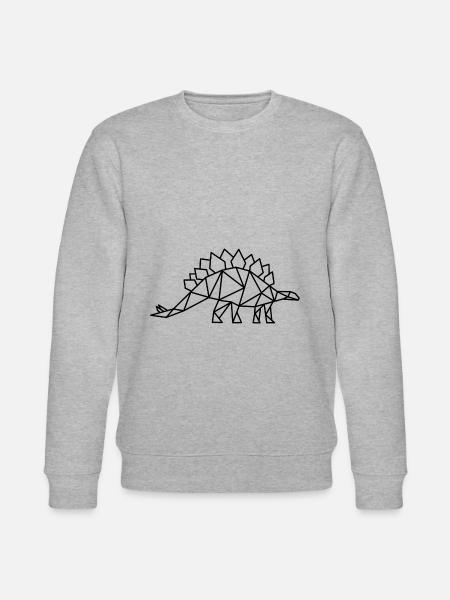 Stegosaurus Geometry Dino - Stanley/Stella CHANGER Unisex Organic Sweatshirt - heather grey
