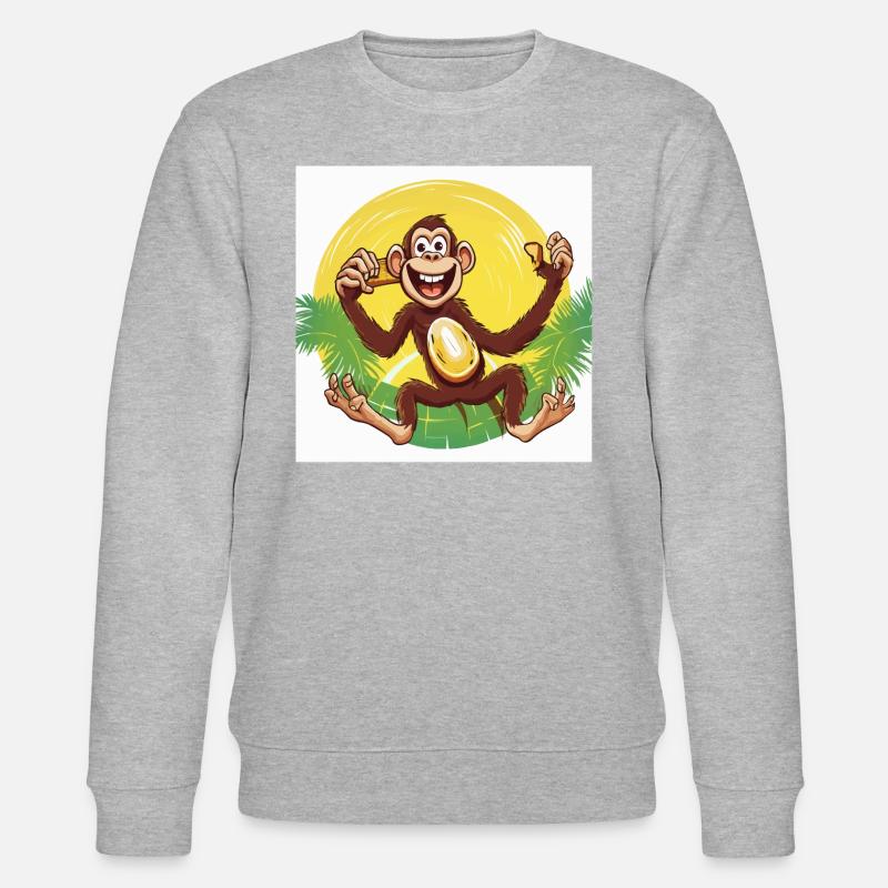 Rhythm Monkey - Stanley/Stella CHANGER Unisex Organic Sweatshirt - heather grey
