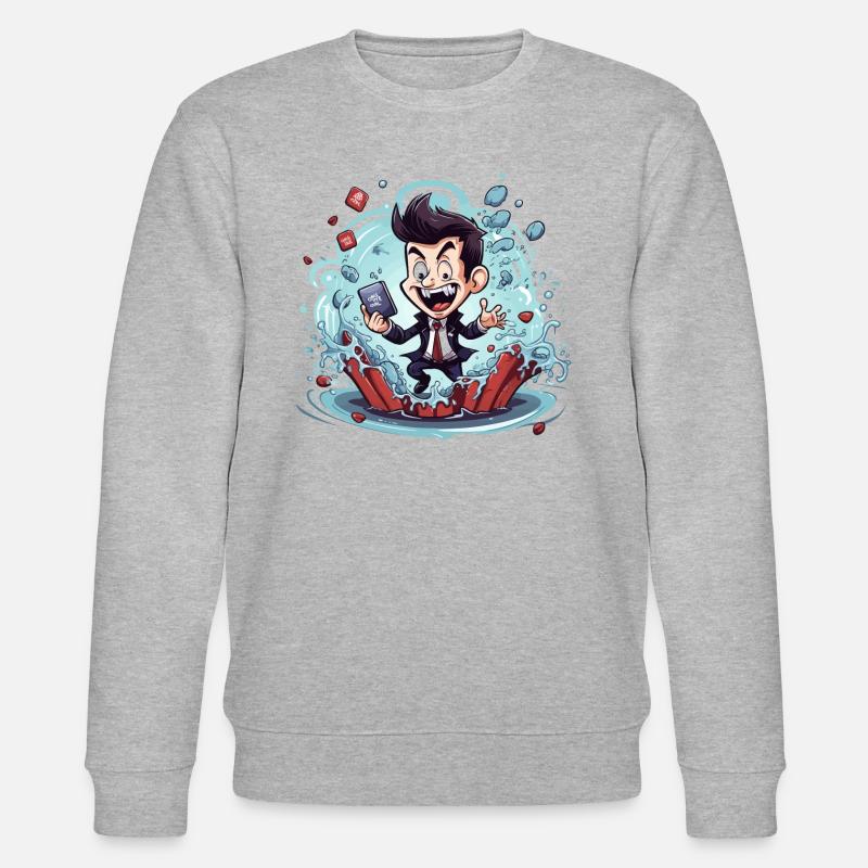 The Tech-Challenged Vampire - Stanley/Stella CHANGER Unisex Organic Sweatshirt - heather grey