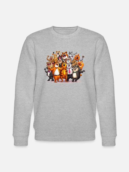 The Groovy Zoo Crew - Stanley/Stella CHANGER Unisex Organic Sweatshirt - heather grey