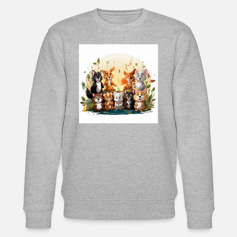 Die skurrilen Zauberer - Stanley/Stella Unisex Bio-Sweatshirt CHANGER  - Grau meliert