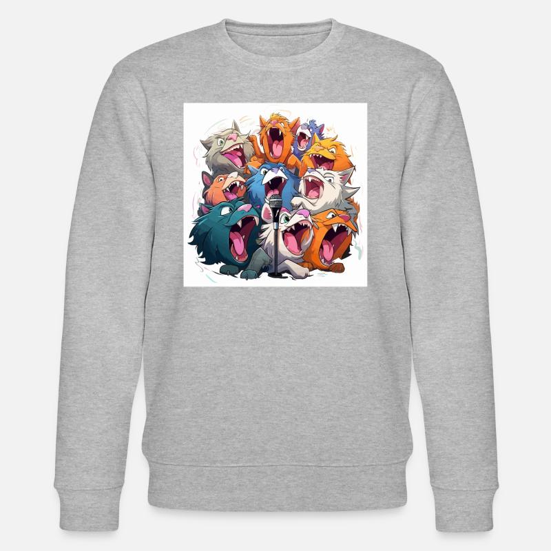 Die Karaoke-Verrückten - Stanley/Stella Unisex Bio-Sweatshirt CHANGER  - Grau meliert