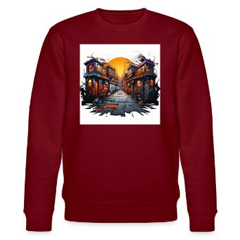 Artistic Expression - Stanley/Stella CHANGER Unisex Organic Sweatshirt - burgundy - Front - Nik (191cm) & Marisol (170cm)