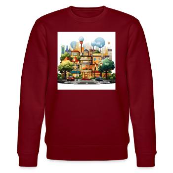 Intersection Harmony - Stanley/Stella CHANGER Unisex Organic Sweatshirt - burgundy - Front - Nik (191cm) & Marisol (170cm)