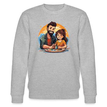 Kreative Entdecker - Stanley/Stella Unisex Bio-Sweatshirt CHANGER  - Grau meliert - Vorne - Nik (191cm) & Marisol (170cm)