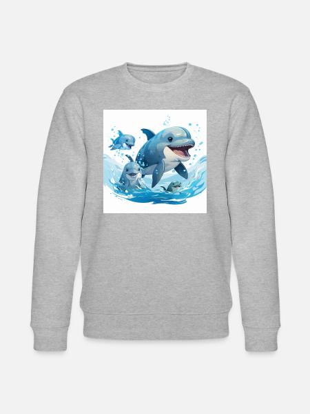 Dolphins Dance - Stanley/Stella CHANGER Unisex Organic Sweatshirt - heather grey