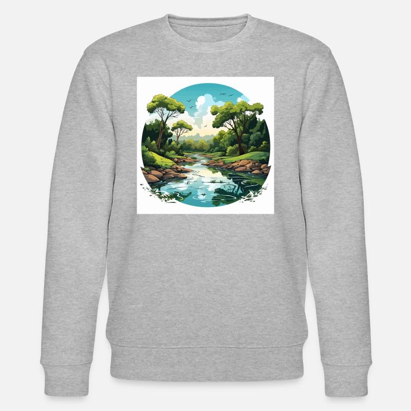 Rhythms of the River - Stanley/Stella CHANGER Unisex Organic Sweatshirt - heather grey