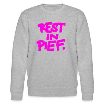 REST IN PIEF (R.I.P.) Fat Pink - Stanley/Stella CHANGER Unisex Organic Sweatshirt - heather grey - Front - Nik (191cm) & Marisol (170cm)