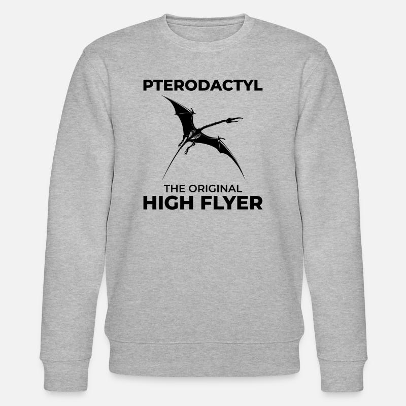 Pterodactylus Dinosaurier Fossilienjagd Paläontologie - Stanley/Stella Unisex Bio-Sweatshirt CHANGER  - Grau meliert