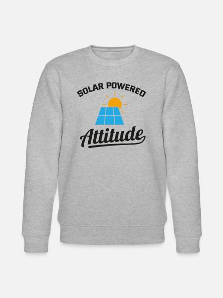 Electrician: Solar Powered Attitude - Stanley/Stella CHANGER Unisex Organic Sweatshirt - heather grey
