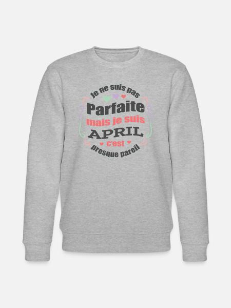 APRIL PARFAITE - PRENOM APRIL - Sweat bio CHANGER Stanley/Stella Unisexe - gris chiné