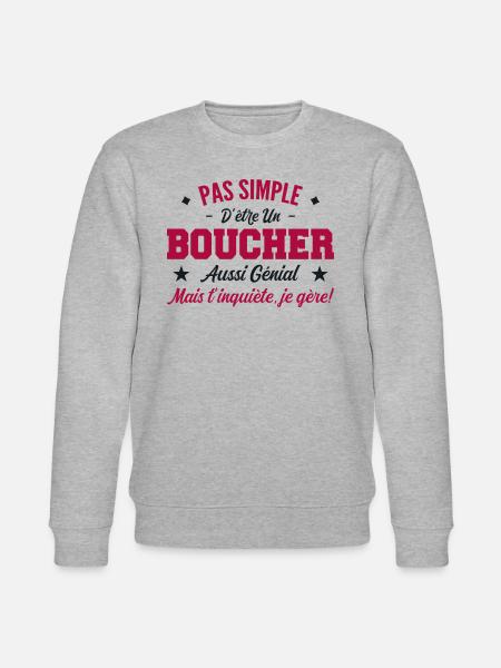 Awesome Butcher Man Gift - Stanley/Stella CHANGER Unisex Organic Sweatshirt - heather grey