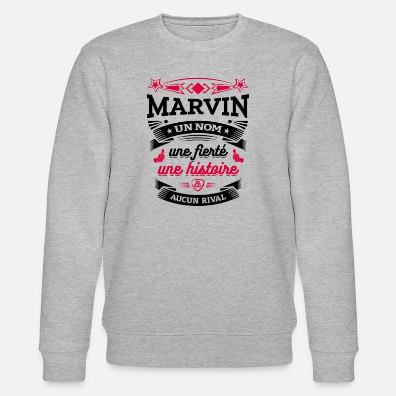MARVIN PARFAIT - PRENOM MARVIN - Sweat bio CHANGER Stanley/Stella Unisexe - gris chiné