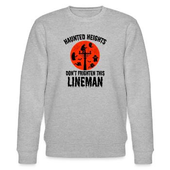 Haunted Heights Lineman Halloween Gruseliges Design - Stanley/Stella Unisex Bio-Sweatshirt CHANGER  - Grau meliert - Vorne - Nik (191cm) & Marisol (170cm)